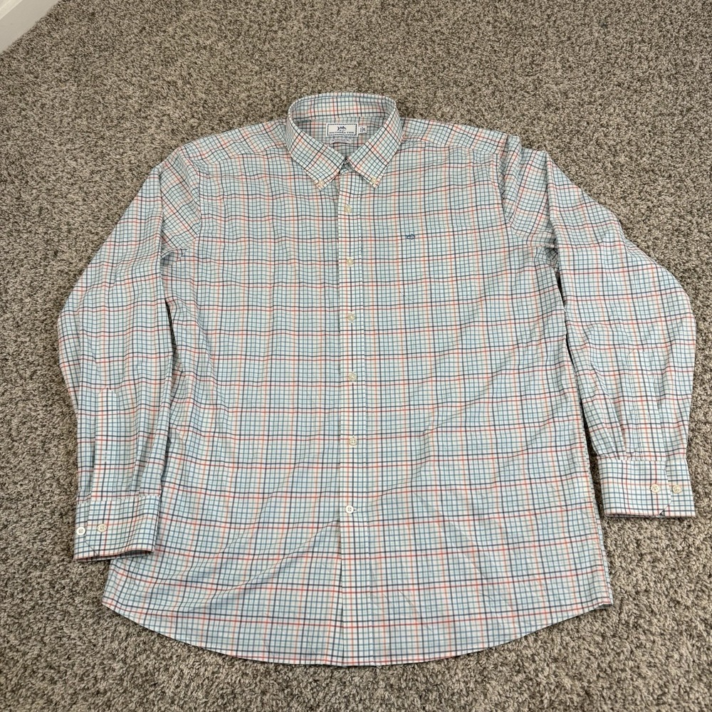 Southern Tide Shirt Mens XL Blue Intercoastal Performance Button Up Brrr Stretch